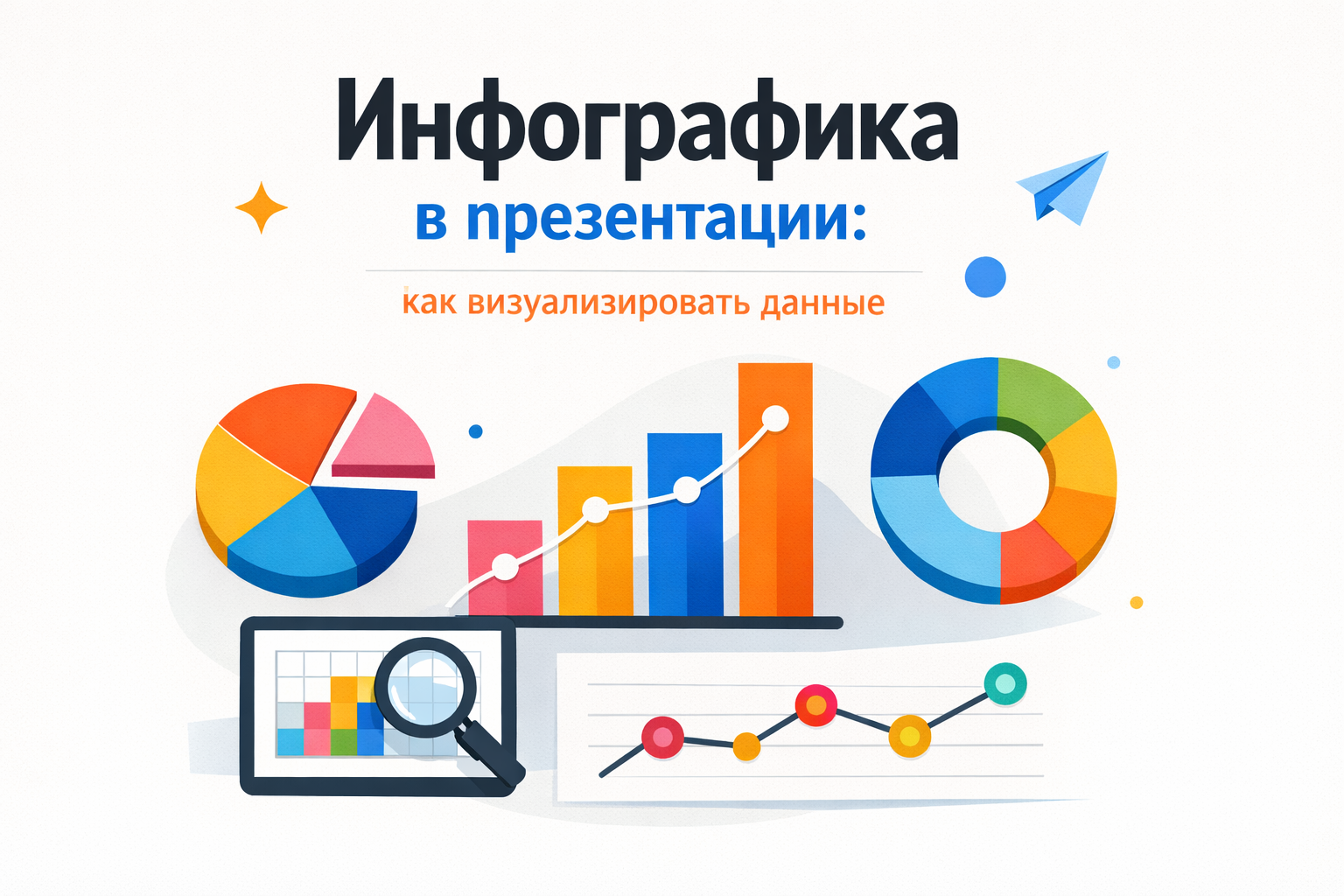 Инфографика, показывающая процесс визуализации данных в PowerPoint