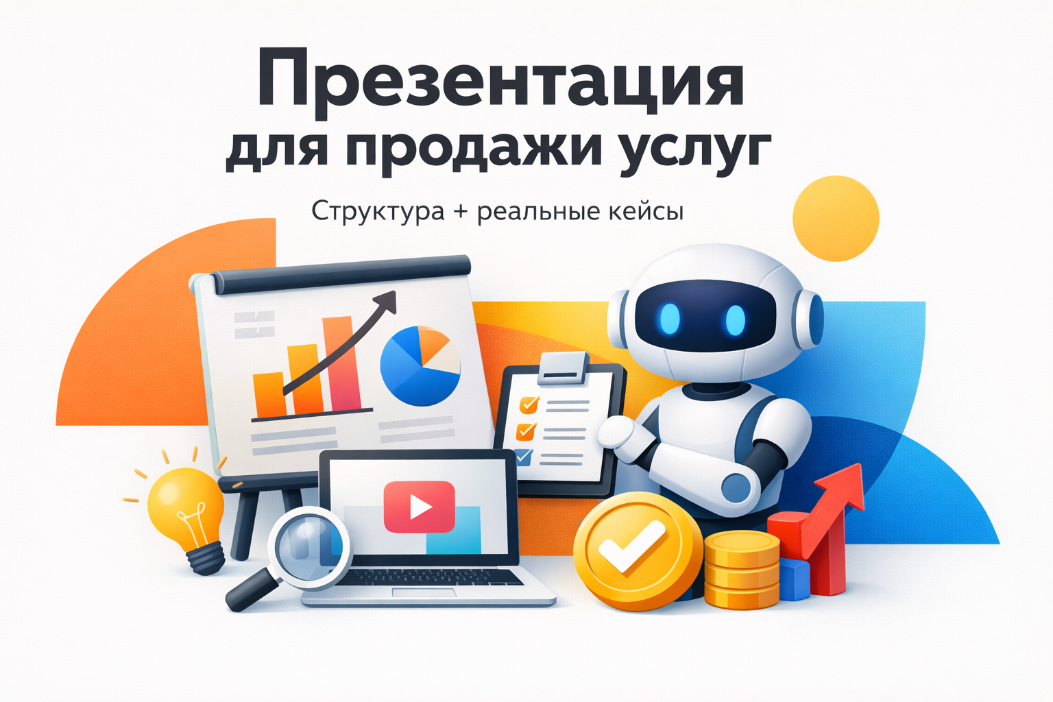 Презентация услуг с структурой для продажи и реальными кейсами